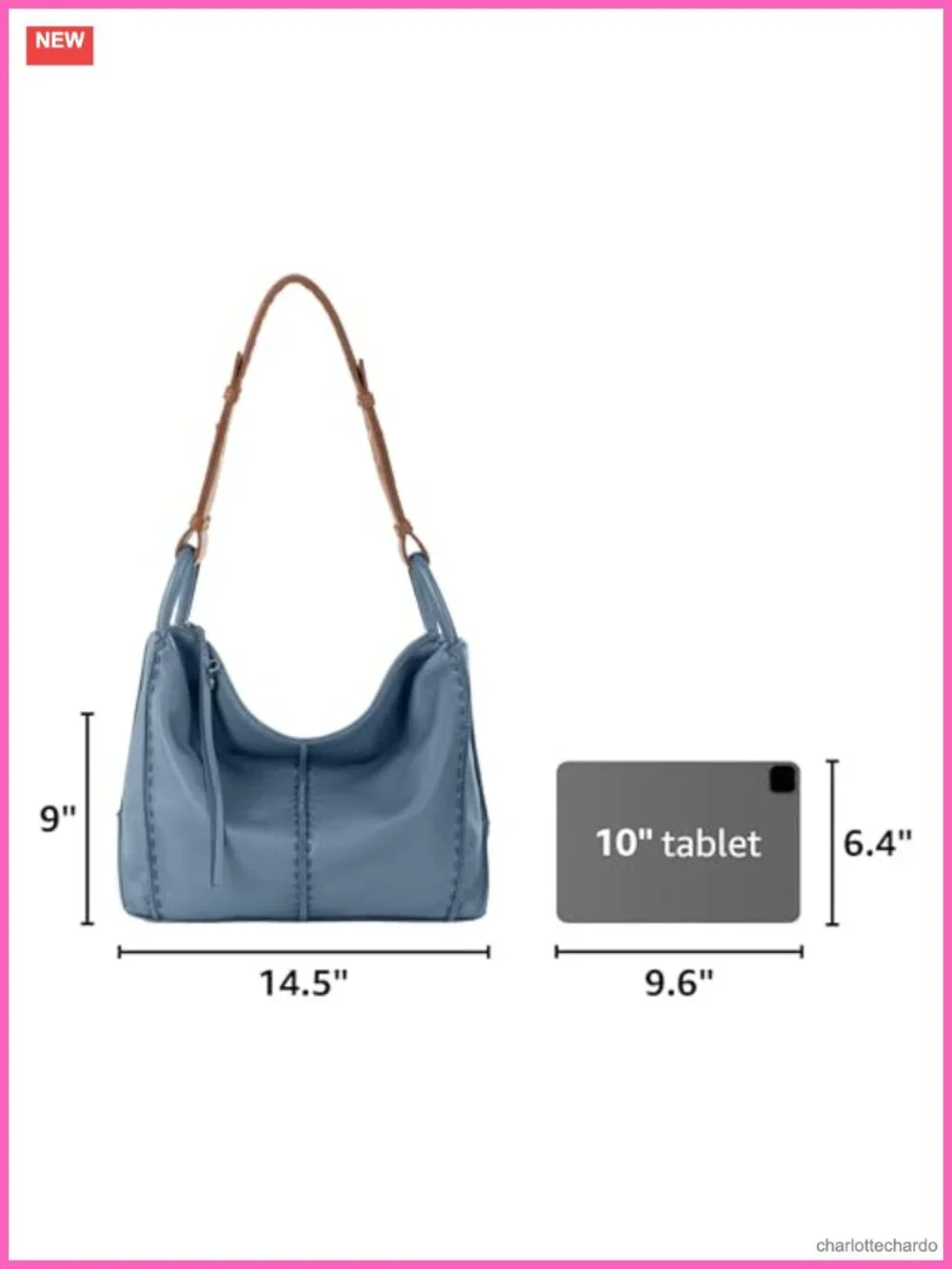 Large Leather Hobo Purse with Zipper Pocket for Everyday & Travel